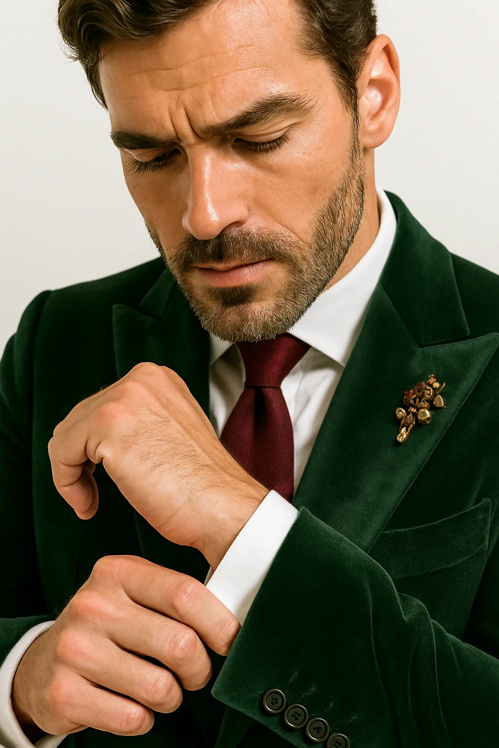 Velvet Cutaway Tuxedo - Velvet Morning Suit - Velvet Tail Tuxedo - Green sold by Alberto Nardoni product image thumbnail 5
