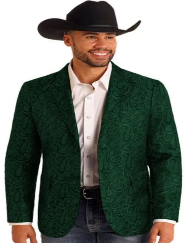 Western Blazer - Saco Vaquero Para Hombre - Paisley Blazer in Hunter made by Alberto Nardoni