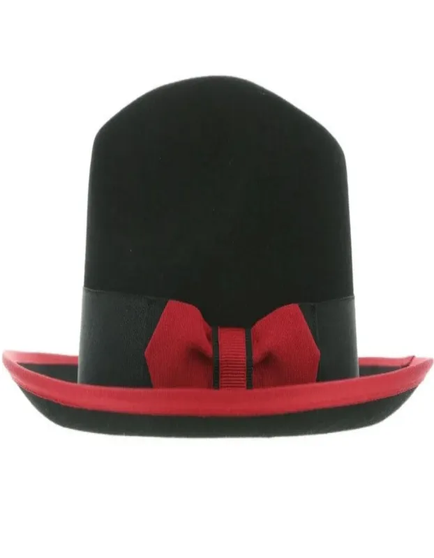 Black and Red Dress Hat 1920s Fedora Style - Men's Classic Two Tone Trilby Fedora Dress Hat in Black and Red sold by Alberto Nardoni