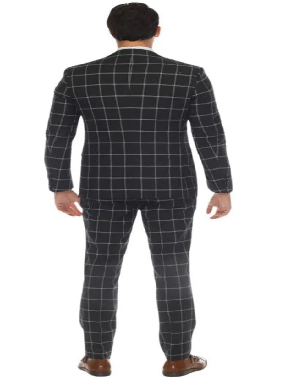 Mens Plaid Suit - Windowpane Pattern With Vest - Business Suit Hunter Green sold by Alberto Nardoni product image thumbnail 4