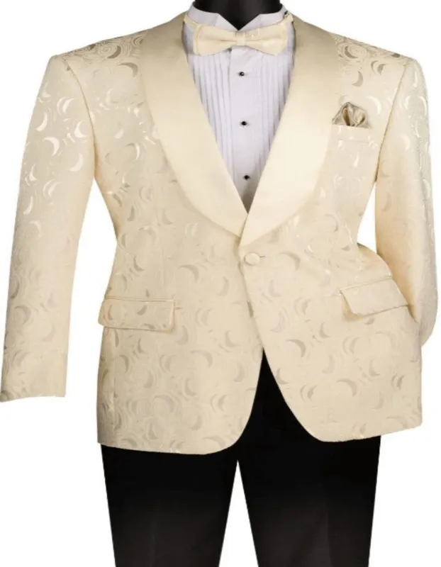 Ivory Tuxedo Dinner Jacket - Champagne Wedding Tuxedo With Bowtie sold by Alberto Nardoni