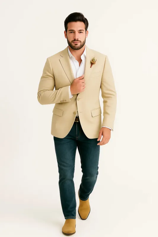 Light Tan Western Blazer - Sand Color made by Alberto Nardoni