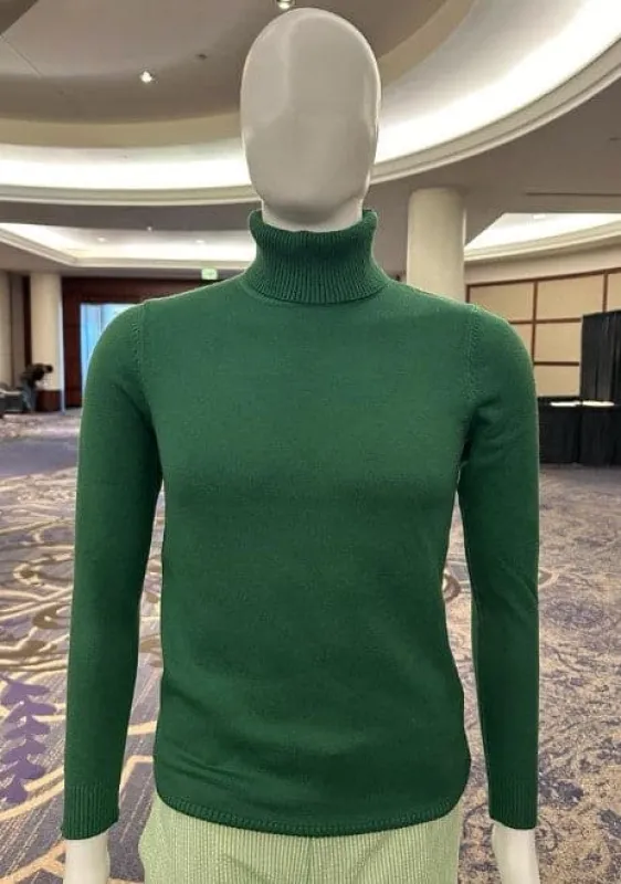 Turtleneck Sweater - Slim in Color Emerald Green sold by Alberto Nardoni