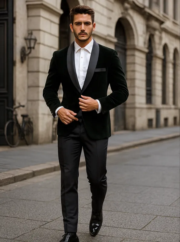 Black Velvet Fabric Suit With Velvet Tuxedos Fabric sold by Alberto Nardoni