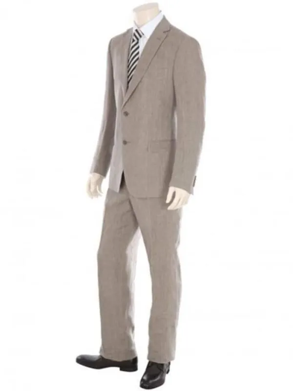Tan Linen Suit - Dark Tan and Taupe Big and Tall Linen Suit made by Alberto Nardoni