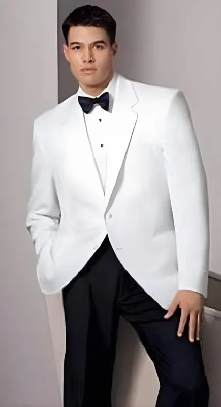 Snow White Dinner Jacket White Dinner Jacket - Two buttons Notch Collared made by Alberto Nardoni