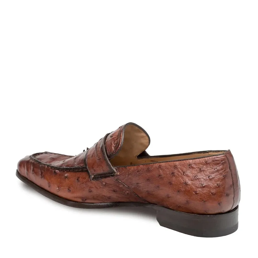 Mens Mezlan Lisbon Ostrich Quill Penny Loafer Dress Cognac Shoe sold by Alberto Nardoni product image thumbnail 2