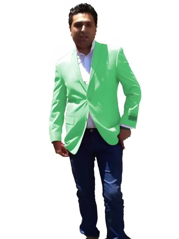 Green Color Blazer Stage Party Bright Sport Coat / Dinner Suit Jacket Sportcoat Jacket Vented Live Green Blazer sold by Alberto Nardoni