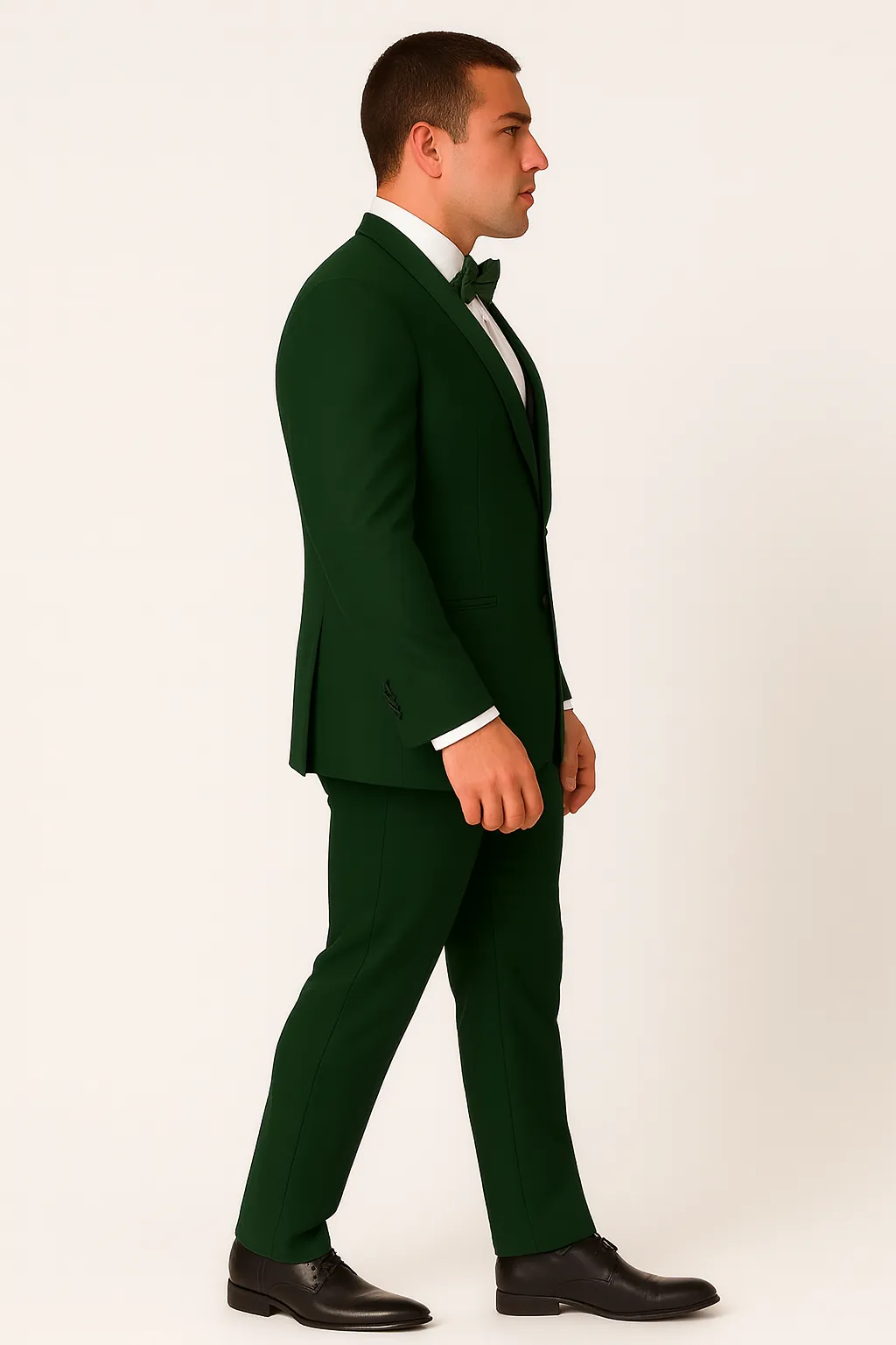Dark Green Tuxedo - Men's Modern Fit Wedding & Prom Shawl Matching Hunter Green Tuxedo sold by Alberto Nardoni product image thumbnail 3