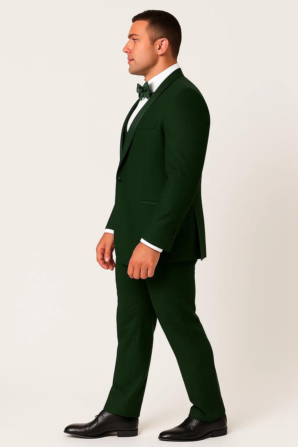 Dark Green Tuxedo - Men's Modern Fit Wedding & Prom Shawl Matching Hunter Green Tuxedo sold by Alberto Nardoni product image thumbnail 4