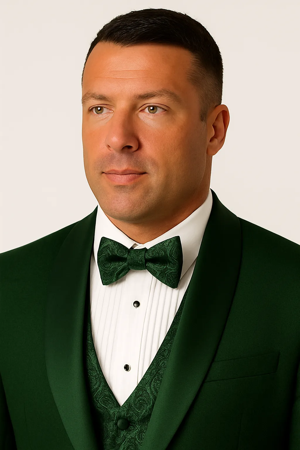 Dark Green Tuxedo - Men's Modern Fit Wedding & Prom Shawl Matching Hunter Green Tuxedo sold by Alberto Nardoni product image thumbnail 5