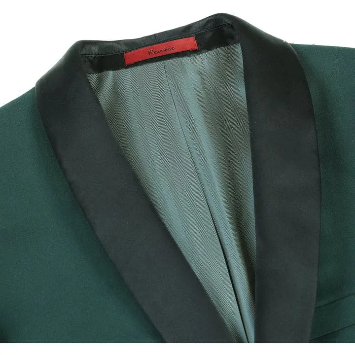 Dark Green Tuxedo - Mens Traditional Slim Fit Shawl Collar Hunter Green Tuxedo sold by Alberto Nardoni product image thumbnail 3