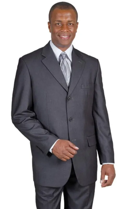 Mens Grey Pinstripe Suit - Pleated Pant 3 Button Gray Pinstripe Suit sold by Alberto Nardoni