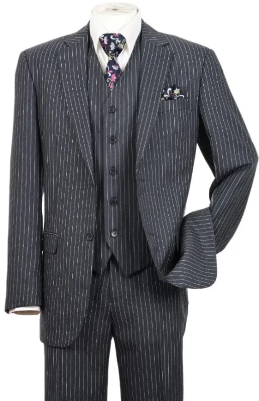 Mens Grey Pinstripe Suit - Gray Pinstripe Suit sold by Alberto Nardoni