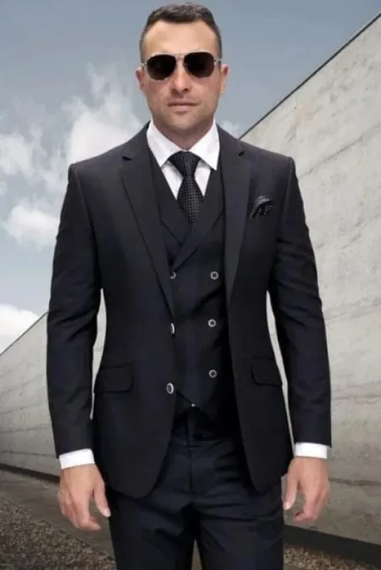 Gray Wool Suit - English Suit - Mens Wool Business Suit made by Alberto Nardoni