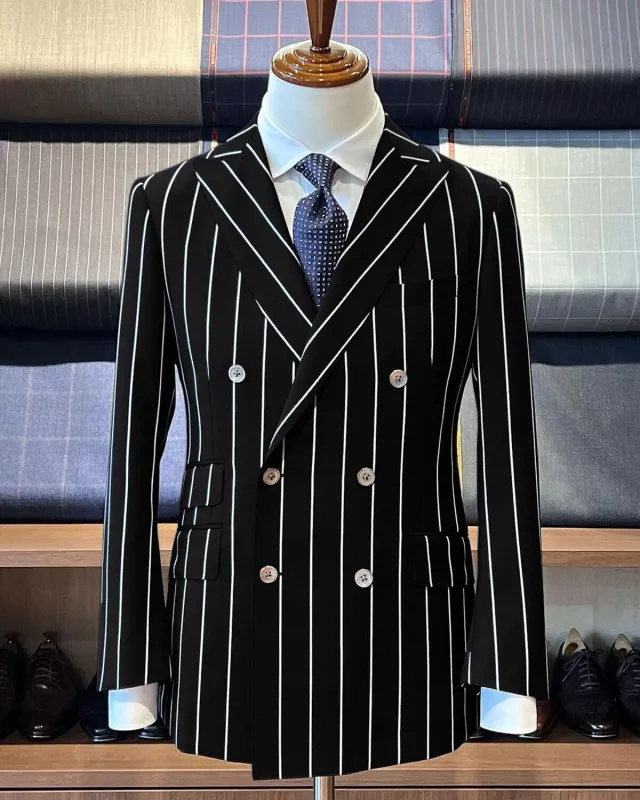 Mafia Outfit - Mobster Outfit - Italian costume - Black Chest Pocket Suit sold by Alberto Nardoni