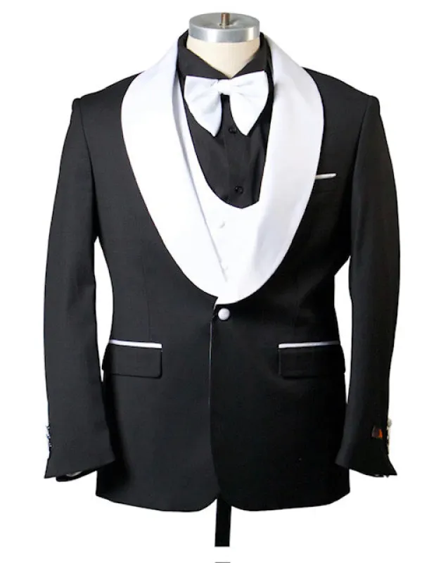 Black and White Tuxedo - Two Toned - Wedding or Prom Front Pocket Suit sold by Alberto Nardoni