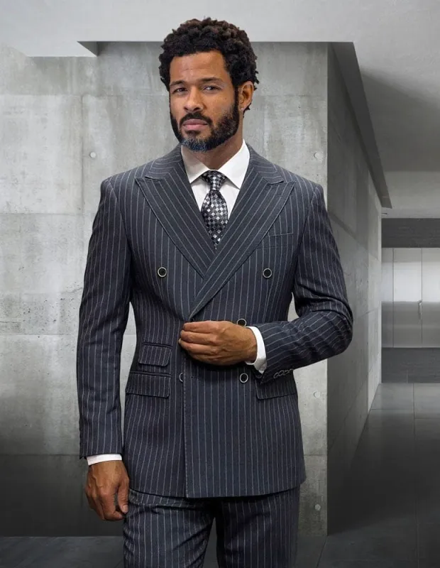 Statement ITALY Suit - Super 150's Wool Suit Statement Men's 2 Piece 100% Wool Fashion Suit - Pinstripe sold by Alberto Nardoni