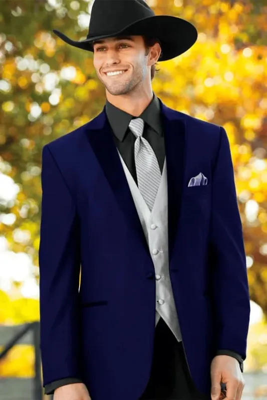 Smoking Traje - Esmoquin - Smoking Para Hombre - Royal Blue Tuxedo sold by Alberto Nardoni