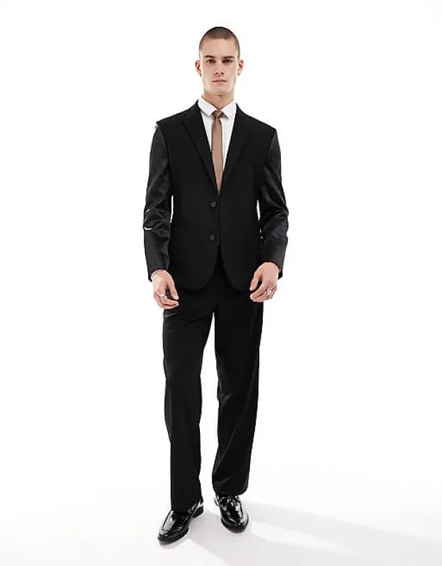 Mens Satin Suit -  Shiny Black Suit - Prom Suit sold by Alberto Nardoni