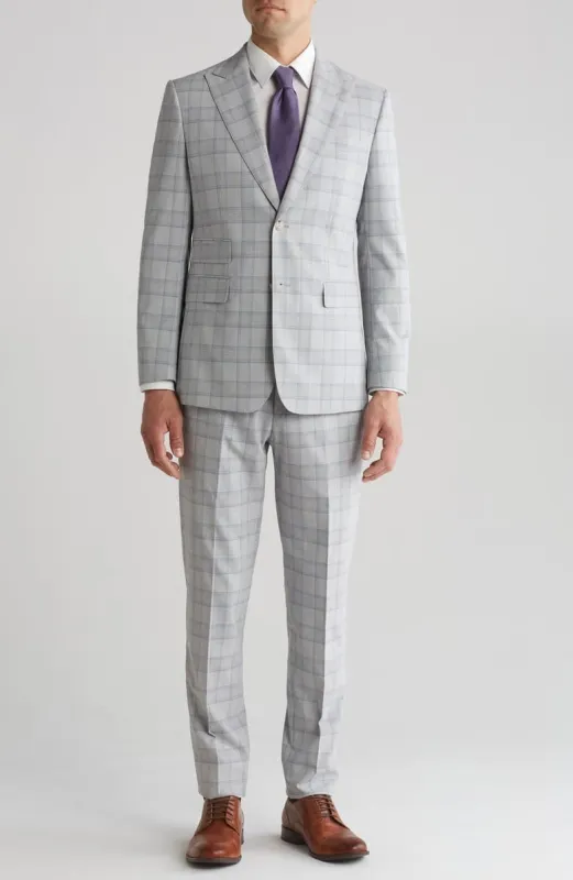Mens Plaid Two-Piece Suit with Peak Lapel â€“ Trim Fit sold by Alberto Nardoni