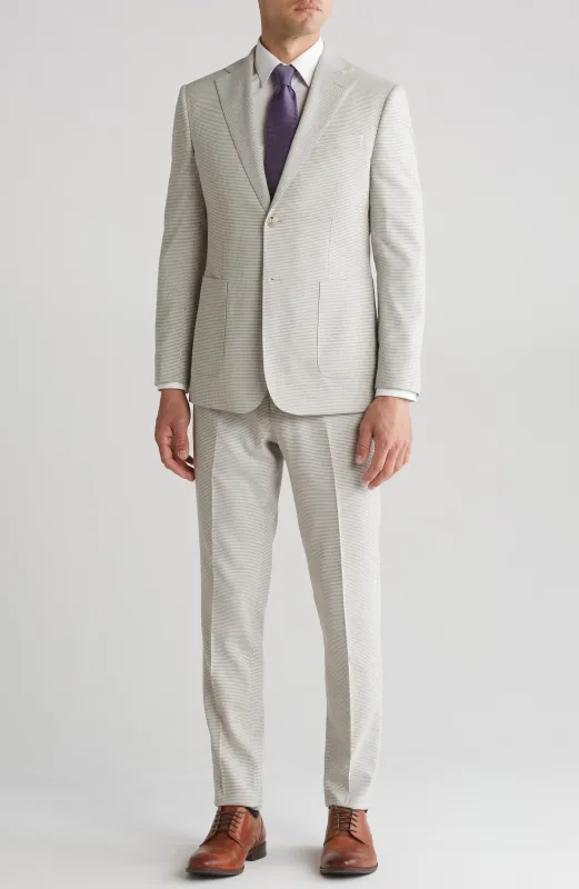 Plaid Trim Fit Notched Lapel Two-Piece Suit sold by Alberto Nardoni