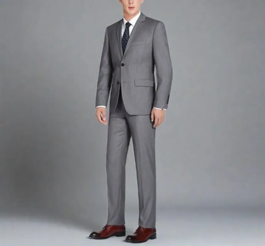 Renoir Suits - Renoir Fashion - Renoir Clothing Super 140s Wool 2-Button CLASSIC FIT Suit in Dark Grey (Short, Regular, and Long Available) by Renoir sold by Alberto Nardoni