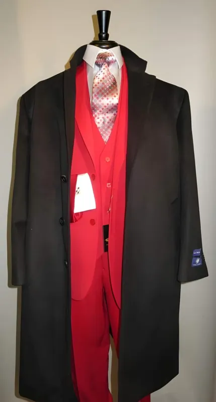 Mens Black Overcoat - Three buttons Ankle length Wool fabric Blend Dark color black color full length overcoats for men | Winter men's Topcoat Sale sold by Alberto Nardoni