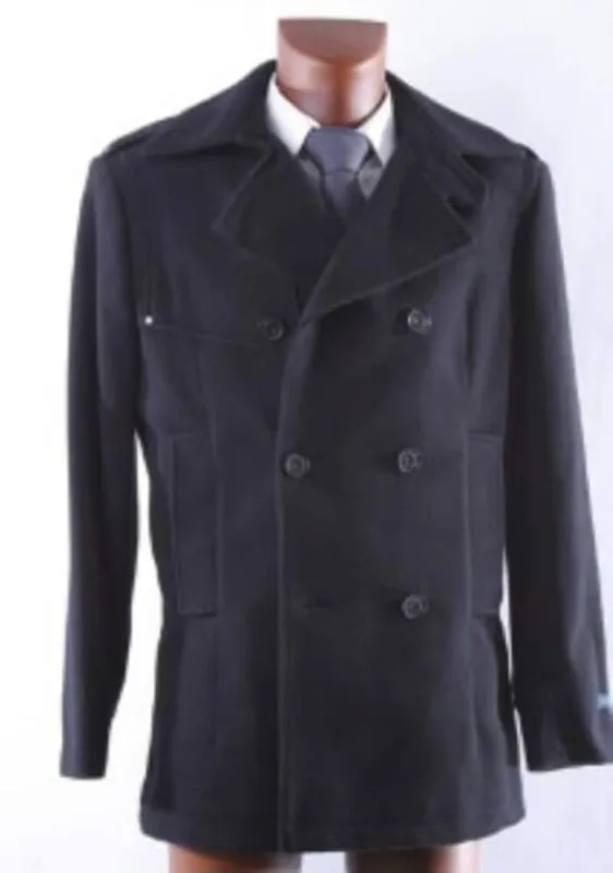 Mens Black Overcoat - Full Length Long Men's Dress Topcoat - Winter Coat in Black sold by Alberto Nardoni
