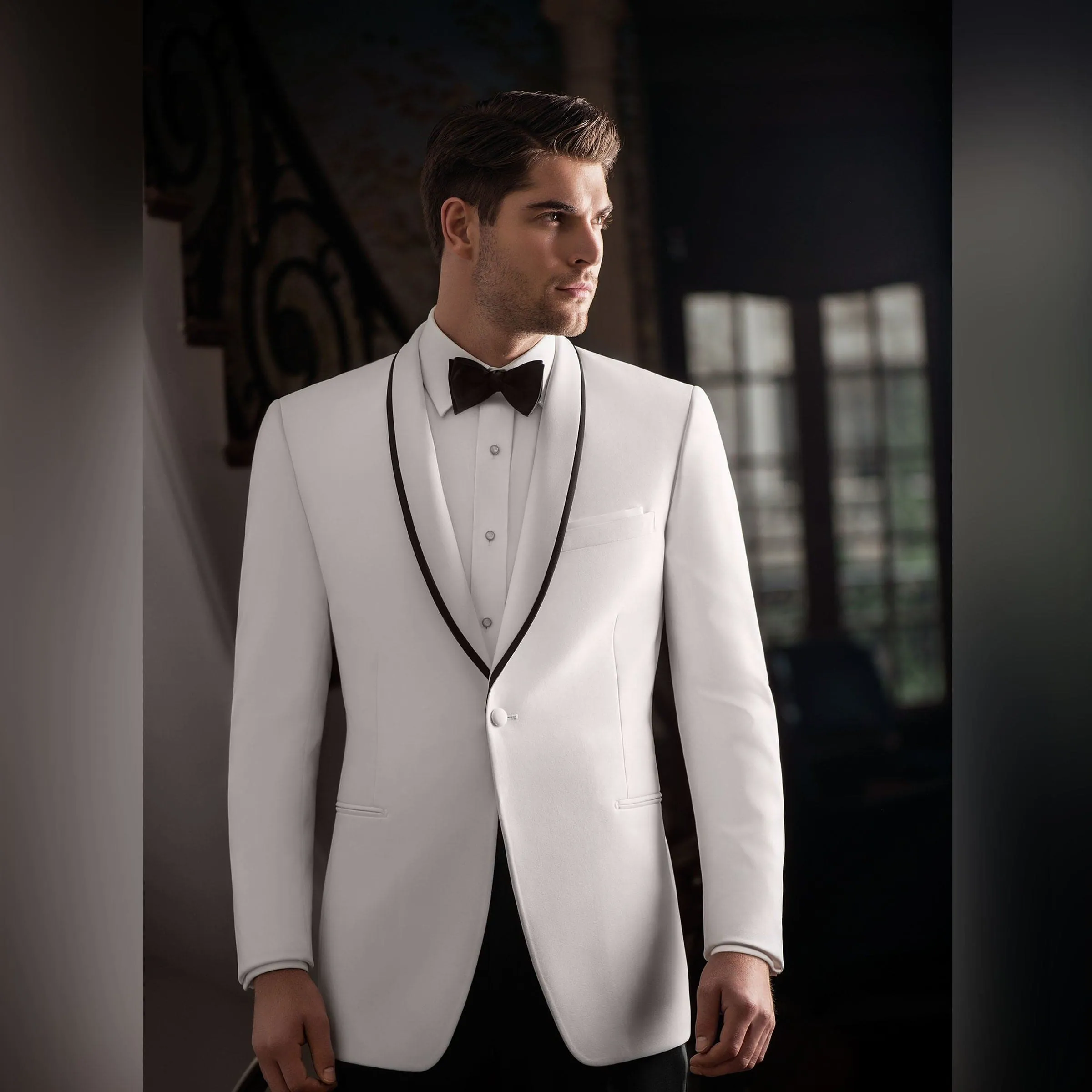 Western Suit - Trajes Para Hombres - Cowboy Formal Attire - Trajes De Novio White Single Breasted sold by Alberto Nardoni