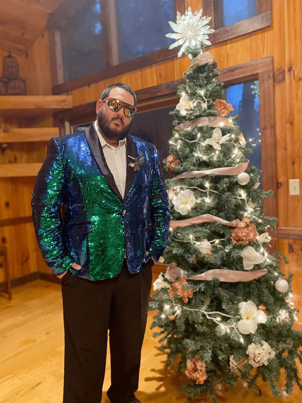 Emerald Green Sequin Blazer - Mens Shiny Sport Coat - Party Jacket - Prom Tuxedo $189 sold by Alberto Nardoni