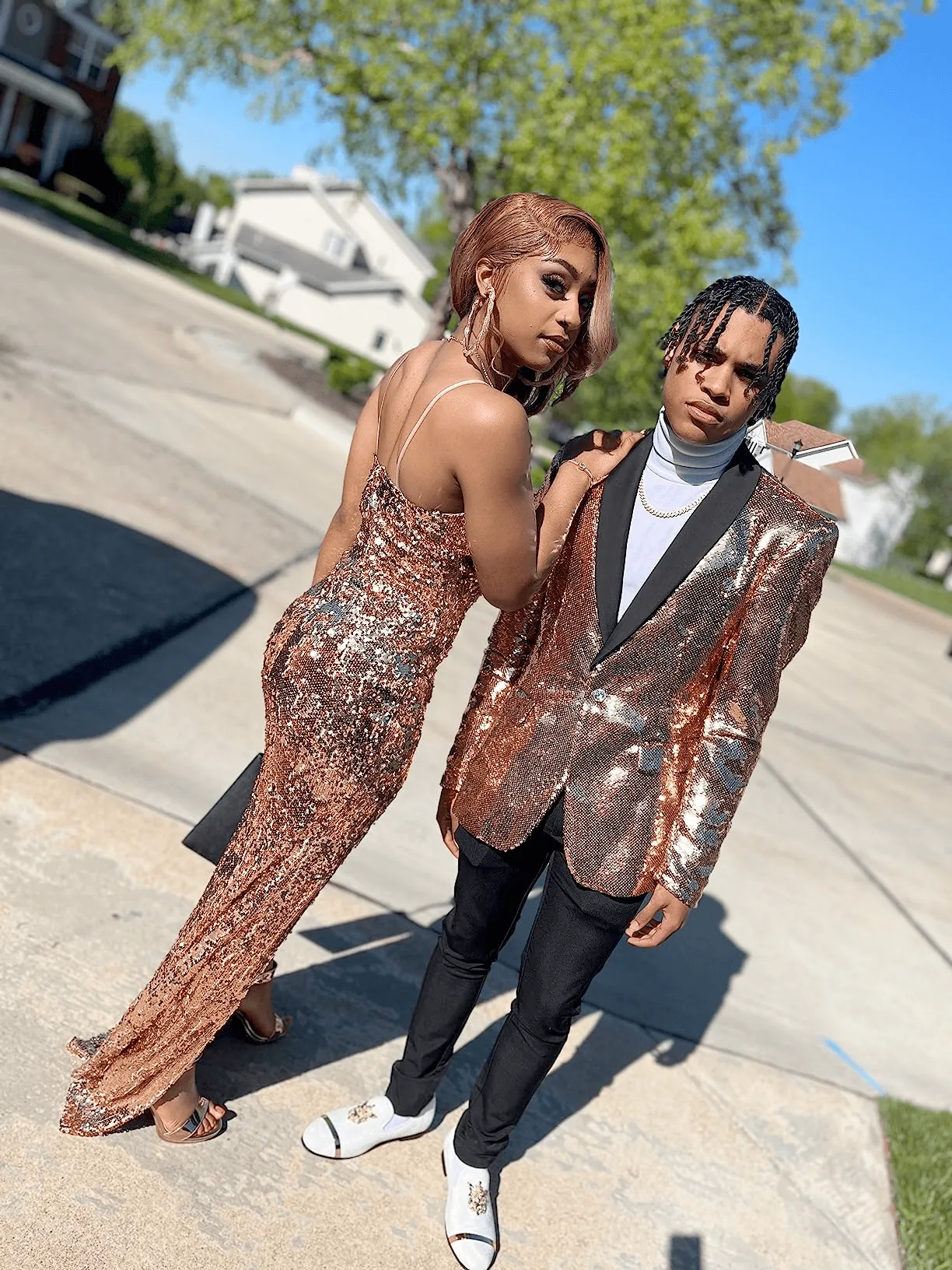 Rose Gold Sequin Blazer - Mens Shiny Sport Coat - Party Jacket - Prom Tuxedo $189 sold by Alberto Nardoni