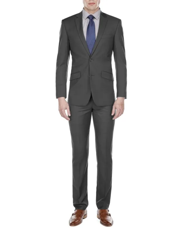 Manchester Tailored Suits - Slim Fit Grey Suit - Tapered Europian Cut Suit $199 sold by Alberto Nardoni
