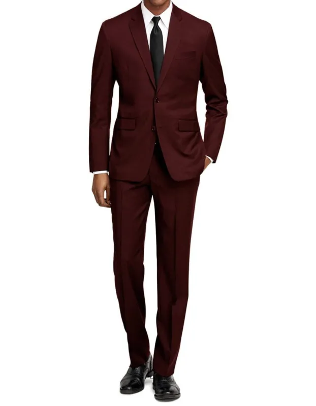 Manchester Tailored Suits - Slim Fit Burgundy Suit - Tapered Europian Cut Suit $199 sold by Alberto Nardoni