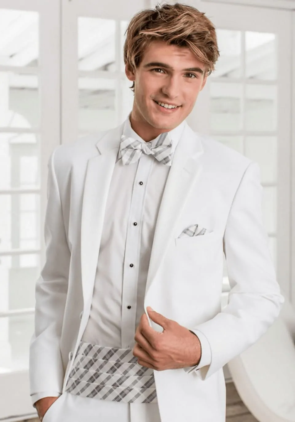 Western Suit - Trajes Para Hombres - Cowboy Formal Attire - Trajes De Novio - Notch Lapel Besom Pocket One Button White Suit sold by Alberto Nardoni product image thumbnail 2