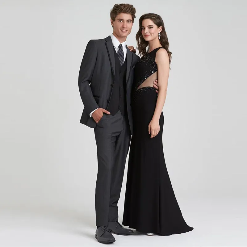 Western Suit - Trajes Para Hombres - Cowboy Formal Attire - Trajes De Novio - Notch Lapel Single Breasted Grey Suit sold by Alberto Nardoni