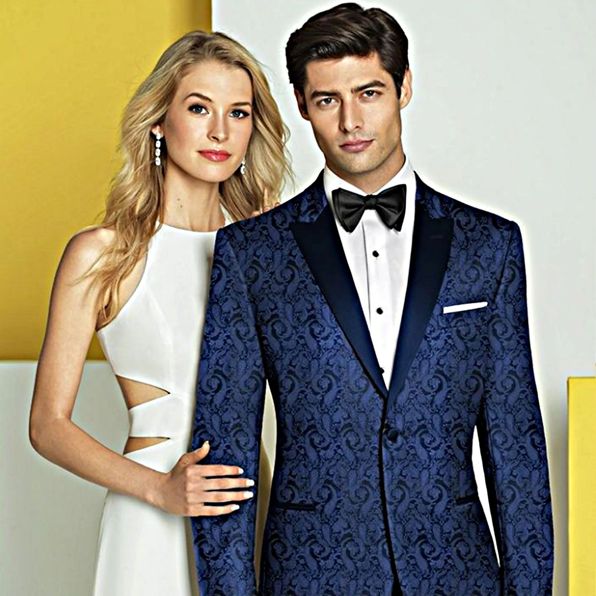 Western Suit - Trajes Para Hombres - Cowboy Formal Attire - Trajes De Novio - Peak Lapel Single Breasted Blue Suit sold by Alberto Nardoni