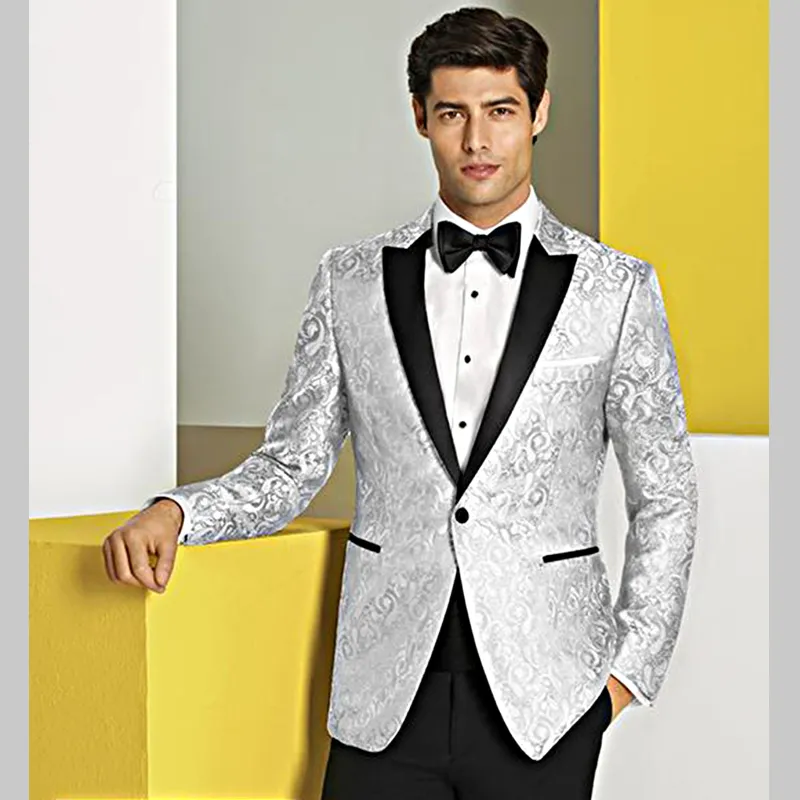 Western Suit - Trajes Para Hombres - Cowboy Formal Attire - Trajes De Novio - Peak Lapel Single Breasted White Suit sold by Alberto Nardoni
