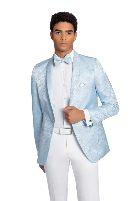 Western Suit - Trajes Para Hombres - Cowboy Formal Attire - Trajes De Novio - Shawl Lapel Light Blue sold by Alberto Nardoni