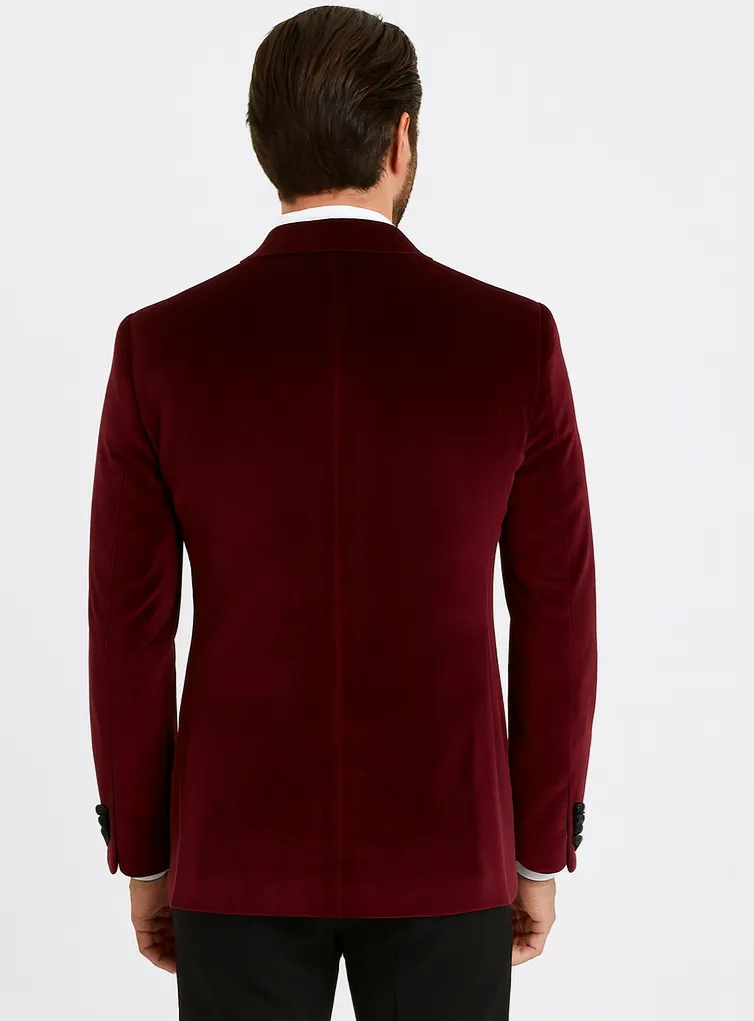 Double Breasted Tuxedo - Velvet Tuxedo Dinner Jacket In Black - Navy - Emerald Green - Burgundy sold by Alberto Nardoni product image thumbnail 2