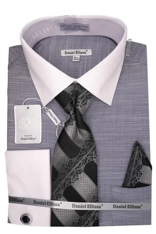 Black Dress Shirt Set with Tie and Handkerchief sold by Alberto Nardoni