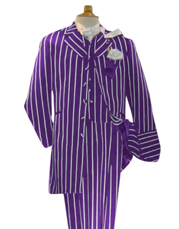 Purple and White Pinstripe Zoot Suit - Gangster 1920s Pinstripe Suit - Mens  Fashion Suit sold by Alberto Nardoni