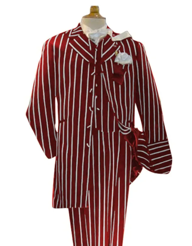 Dark Red and White Pinstripe Zoot Suit - Gangster 1920s Pinstripe Suit - Mens  Fashion Suit sold by Alberto Nardoni
