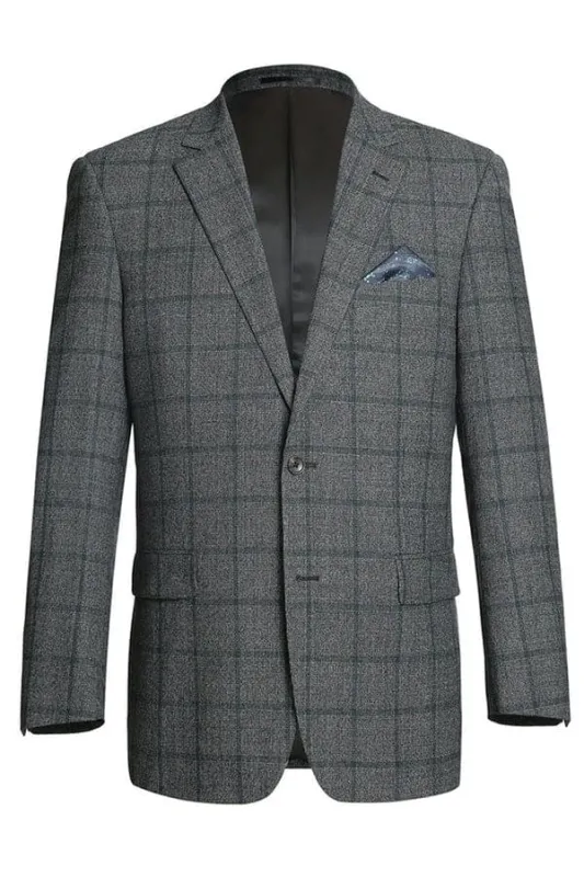 Brown Windowpane Sport Coat - Mens Brown Blazer sold by Alberto Nardoni