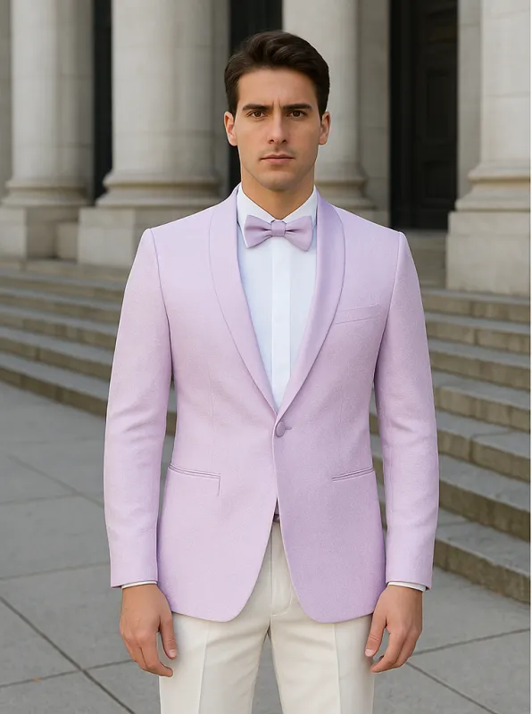 Men's Slim Fit Wedding & Prom Tonal Paisley Tuxedo Lavender Jacket sold by Alberto Nardoni