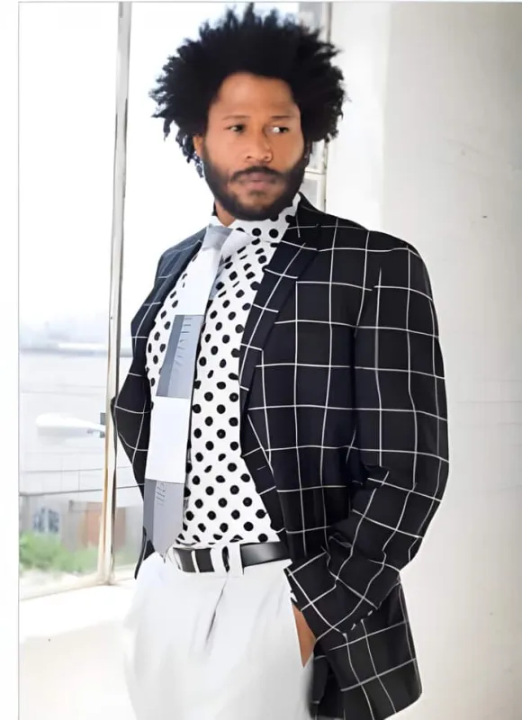 Mens 56 Long Sport Coat - Black Color Sport Coat sold by Alberto Nardoni