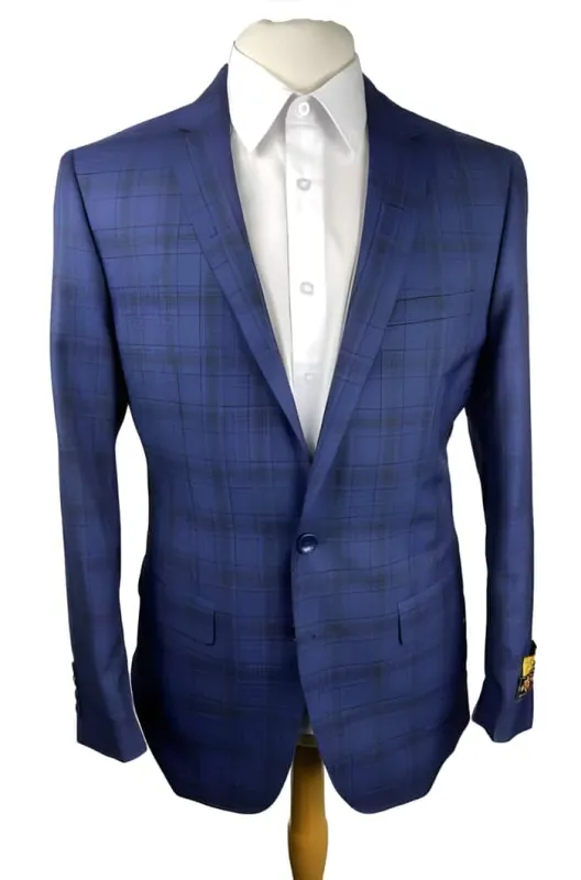Mens 52 Long  Sport Coat - Blue Color Sport Coat sold by Alberto Nardoni
