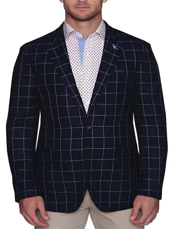 Mens 52 Long Sport Coat - Navy Color Sport Coat sold by Alberto Nardoni