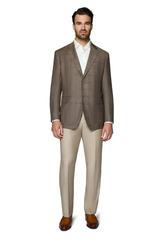 Brown Windowpane Sport Coat - Mens Brown Blazer sold by Alberto Nardoni
