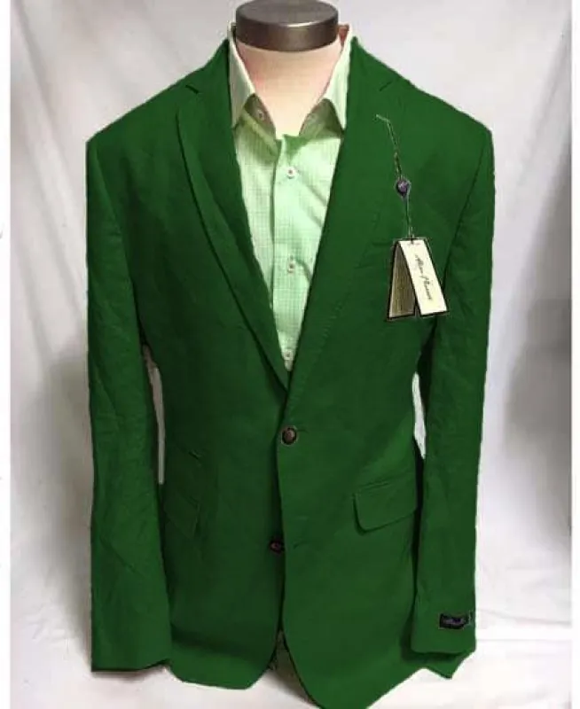 Mens Green Color Linen Summer Blazer sold by Alberto Nardoni